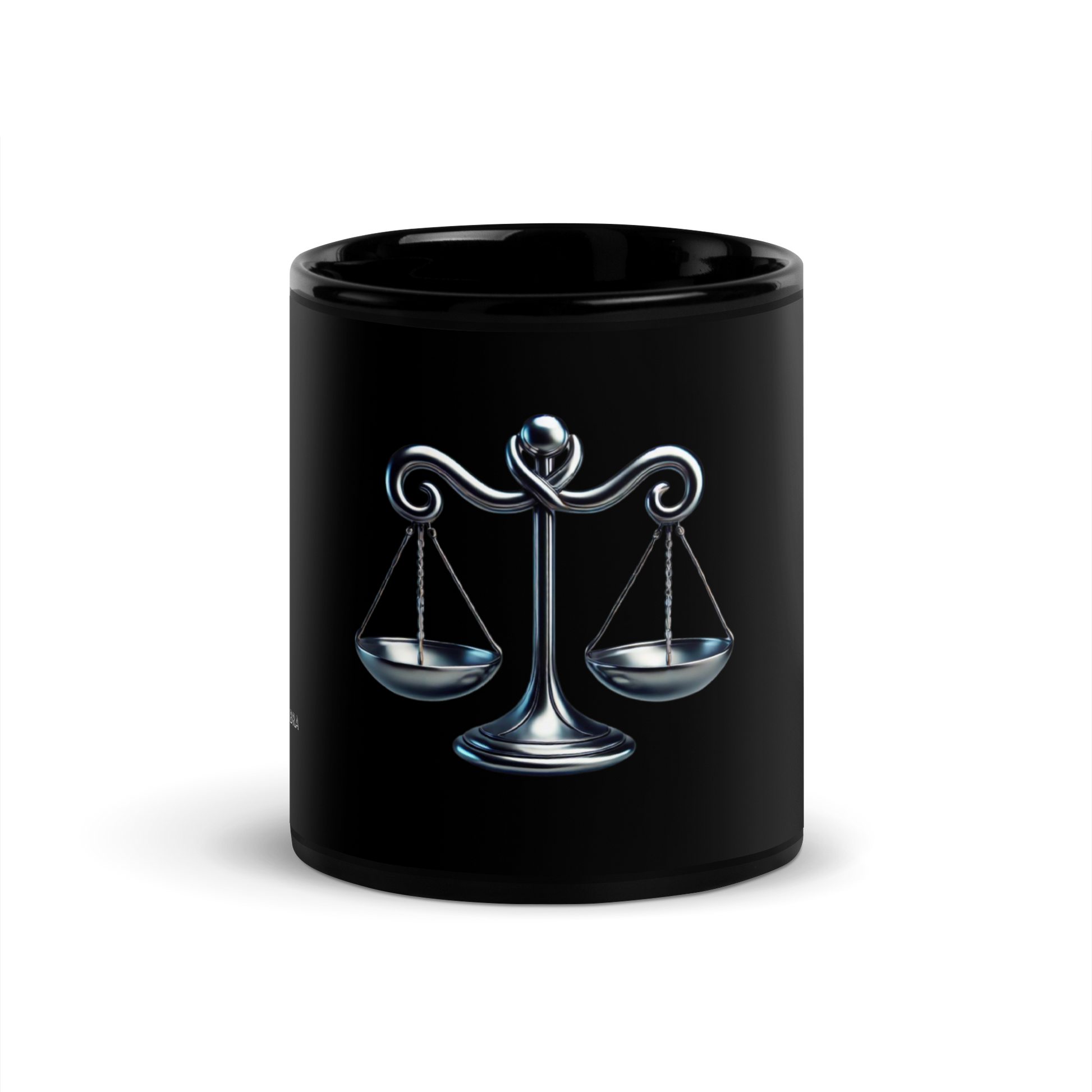 Taza negra horoscopo metalizado Libra - daleuntoke.com