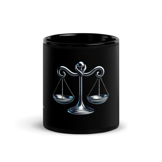 Taza negra horoscopo metalizado Libra - daleuntoke.com