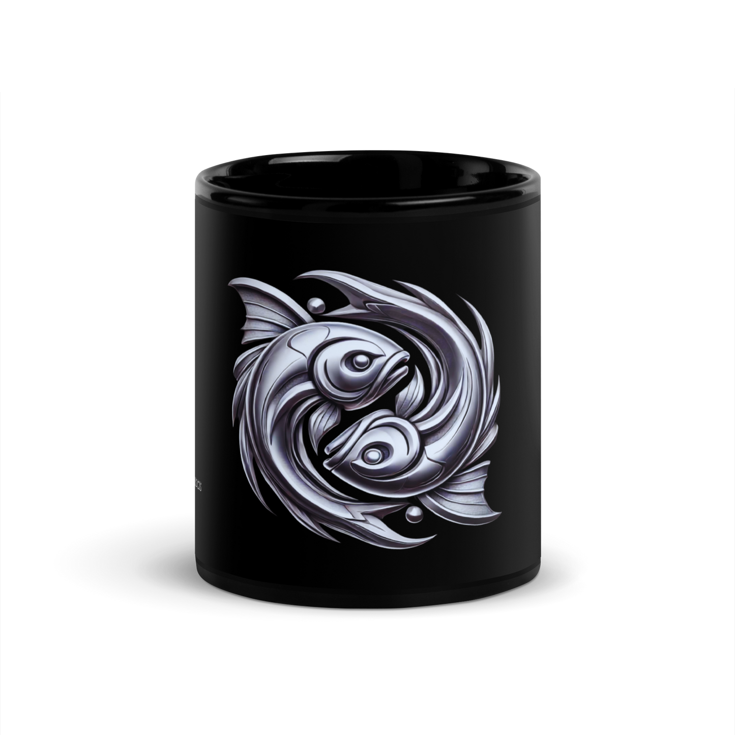 Taza negra horoscopo metalizado Piscis - daleuntoke.com