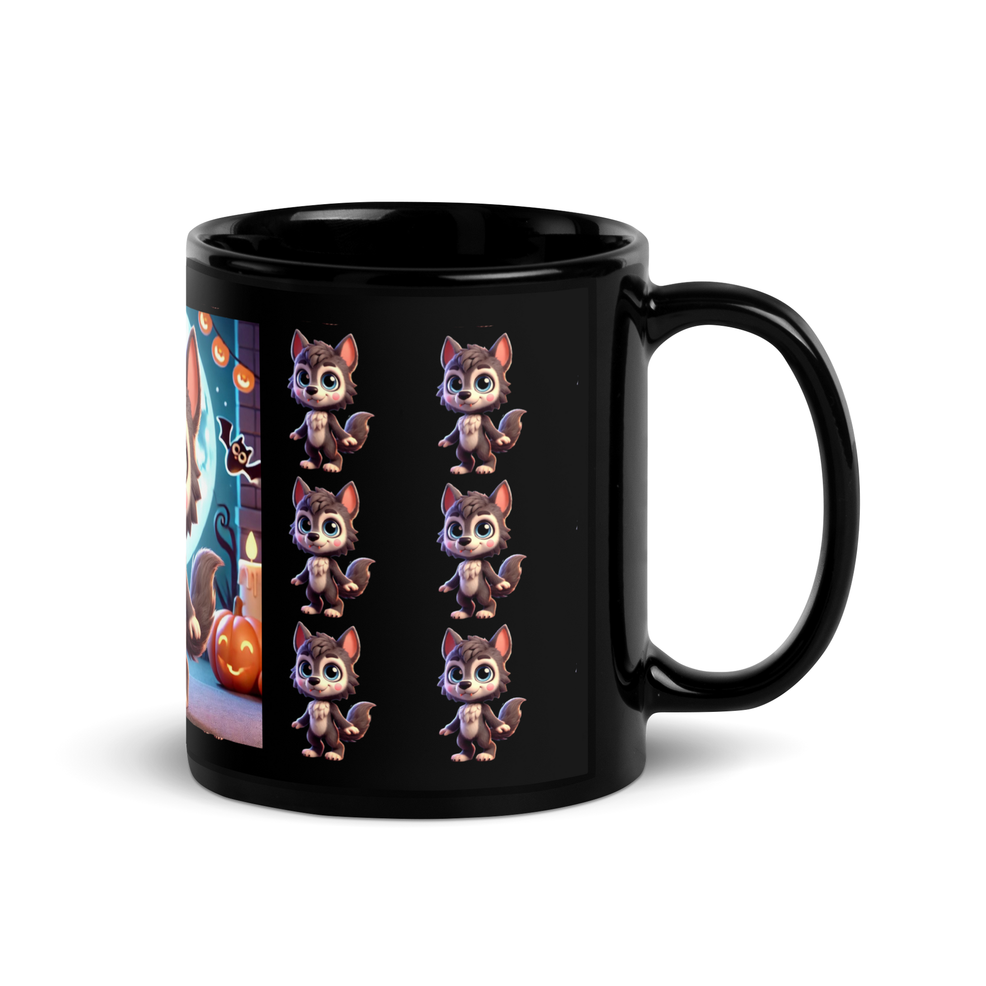 Taza negra Lobo - daleuntoke.com